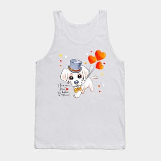 puppy Labrador Retriever dog and red hearts Tank Top